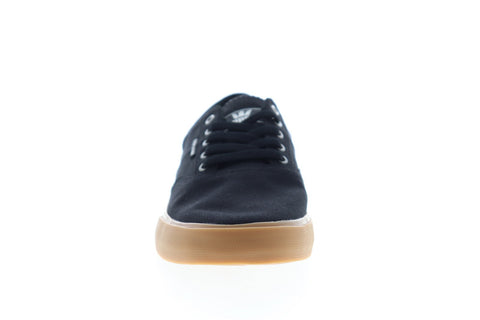 Supra Cobalt 05663-038-M Mens Black Canvas Lace Up Low Top Sneakers Shoes