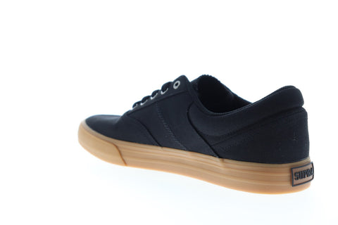 Supra Cobalt 05663-038-M Mens Black Canvas Lace Up Low Top Sneakers Shoes