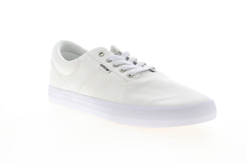 Supra Cobalt 05663-100-M Mens White Canvas Low Top Lace Up Skate Sneakers Shoes