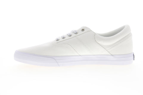 Supra Cobalt 05663-100-M Mens White Canvas Low Top Lace Up Skate Sneakers Shoes