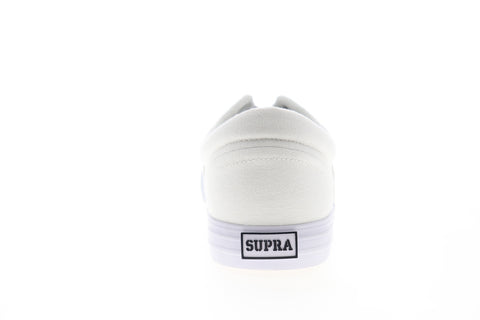 Supra Cobalt 05663-100-M Mens White Canvas Low Top Lace Up Skate Sneakers Shoes