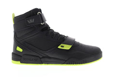 Supra Breaker Mens Black Leather High Top Strap Sneakers Shoes