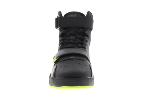Supra Breaker Mens Black Leather High Top Strap Sneakers Shoes