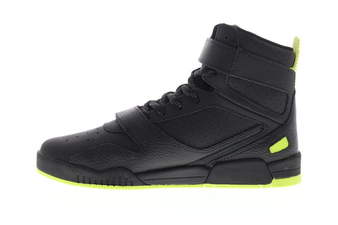 Supra Breaker Mens Black Leather High Top Strap Sneakers Shoes