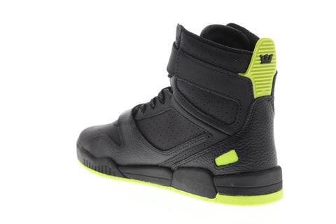 Supra Breaker Mens Black Leather High Top Strap Sneakers Shoes