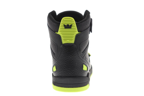 Supra Breaker Mens Black Leather High Top Strap Sneakers Shoes