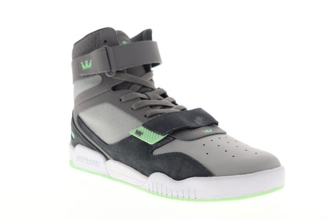 Supra Breaker 05893-024-M Mens Gray Leather Lace Up High Top Sneakers Shoes