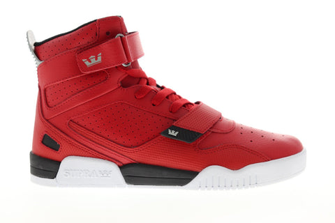 Supra Breaker 05893-662-M Mens Red Leather Lace Up High Top Sneakers Shoes