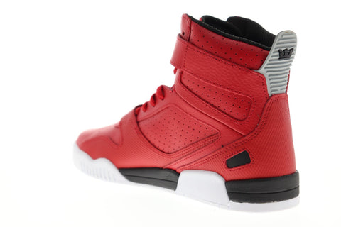 Supra Breaker 05893-662-M Mens Red Leather Lace Up High Top Sneakers Shoes