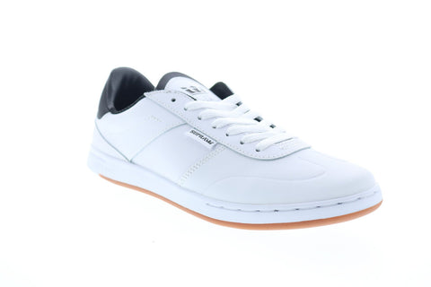 Supra Elevate 05894-126-M Mens White Leather Lace Up Athletic Skate Shoes 