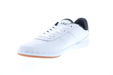 Supra Elevate 05894-126-M Mens White Leather Lace Up Athletic Skate Shoes 