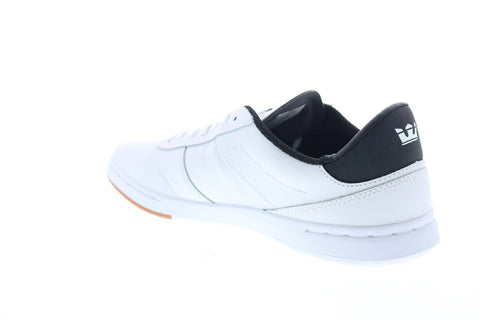 Supra Elevate 05894-126-M Mens White Leather Lace Up Athletic Skate Shoes 