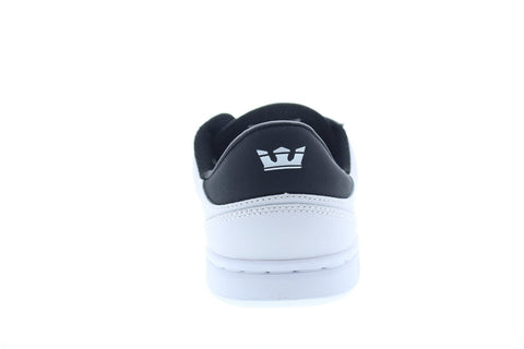 Supra Elevate 05894-126-M Mens White Leather Lace Up Athletic Skate Shoes 