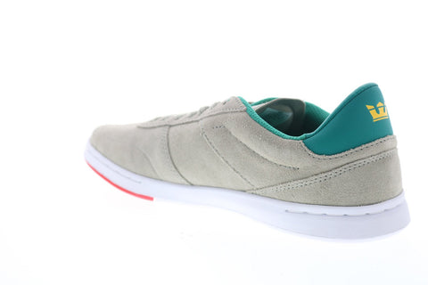 Supra Elevate 05894-255-M Mens Grey Suede Lace Up Athletic Skate Shoes 