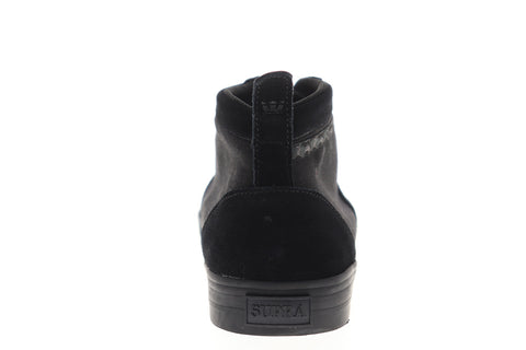Supra Stacks Mid 05903-001-M Mens Black Suede High Top Skate Sneakers Shoes
