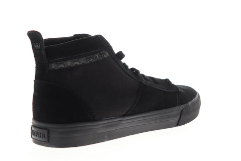 Supra Stacks Mid 05903-001-M Mens Black Suede High Top Skate Sneakers Shoes