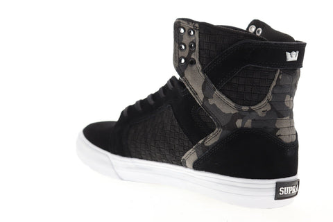 Supra Skytop 06049-016-M Mens Black Suede Lace Up High Top Sneakers Shoes
