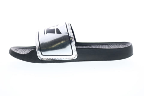 Supra Lockup 06127-083-M Mens Silver Gray Slip On Slides Sandals Shoes