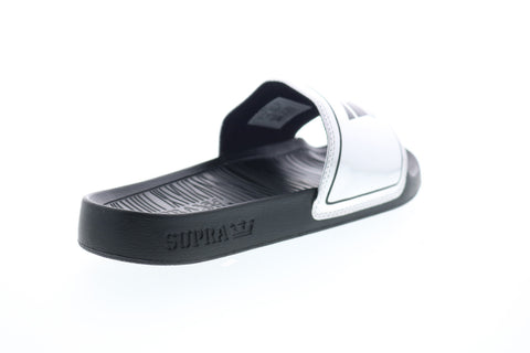 Supra Lockup 06127-083-M Mens Silver Gray Slip On Slides Sandals Shoes