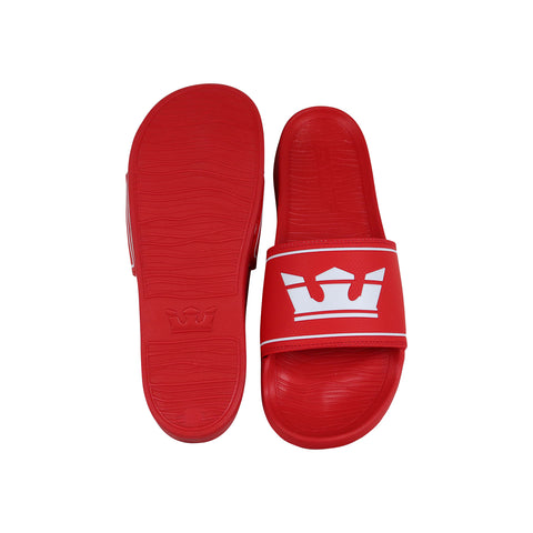 Supra Lockup 06127-601-M Mens Red Slip On Slides Sandals Shoes