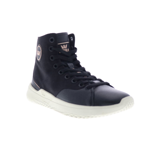 Supra Statik 06131-079-M Mens Black Canvas Skate Inspired Sneakers Shoes