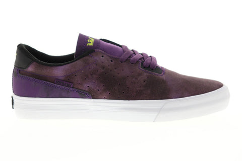 Supra Lizard Mens Purple Suede Low Top Lace Up Sneakers Shoes