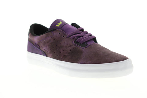 Supra Lizard Mens Purple Suede Low Top Lace Up Sneakers Shoes