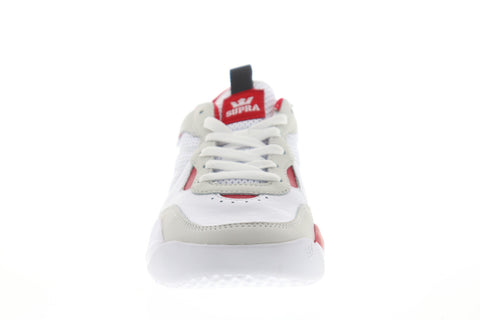 Supra Pecos 06375-148-M Mens White Leather Low Top Lace Up Skate Sneakers Shoes