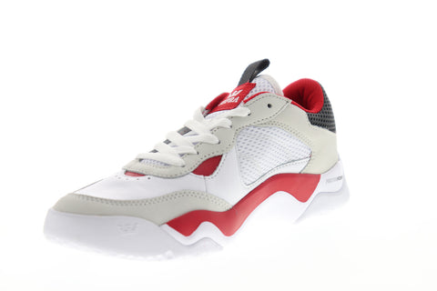 Supra Pecos 06375-148-M Mens White Leather Low Top Lace Up Skate Sneakers Shoes