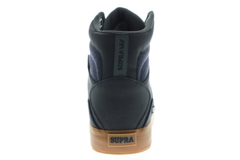 Supra Aluminum CW Mens Black Leather High Top Lace Up Sneakers Shoes
