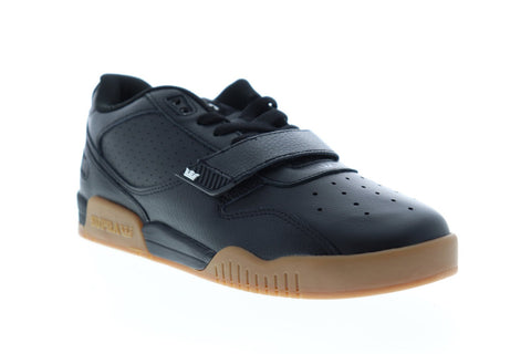 Supra Breaker Low 06577-038-M Mens Black Leather Lace Up Low Top Sneakers Shoes