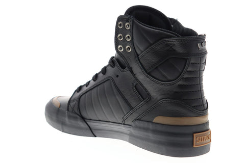 Supra Skytop 77 06578-073-M Mens Black Leather Lace Up High Top Sneakers Shoes