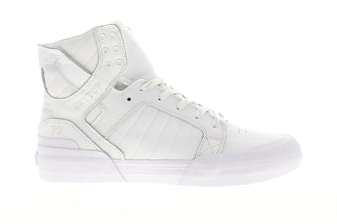 Supra Skytop 77 06578-101-M Mens White Leather Suede High Top Sneakers Shoes