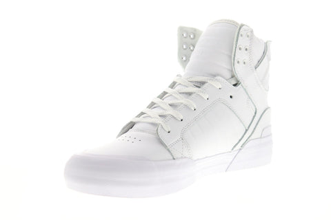 Supra Skytop 77 06578-101-M Mens White Leather Suede High Top Sneakers Shoes