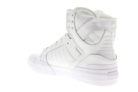 Supra Skytop 77 06578-101-M Mens White Leather Suede High Top Sneakers Shoes
