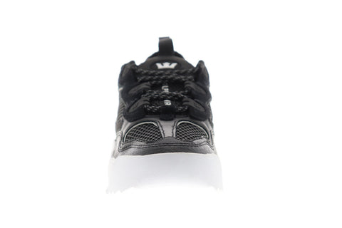 Supra Muska 2000 06582-002-M Mens Black Mesh Lace Up Athletic Skate Shoes