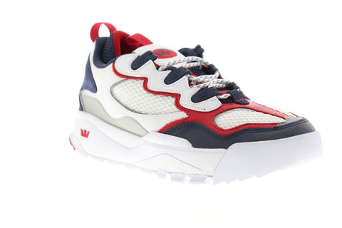 Supra Muska 2000 06582-180-M Mens White Mesh Lace Up Athletic Skate Shoes