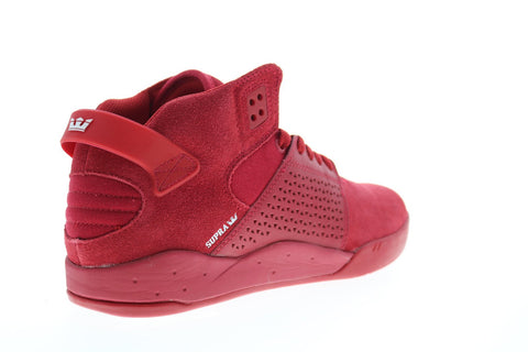 Supra Skytop III 08000-605-M Mens Red Suede Lace Up Skate Sneakers
