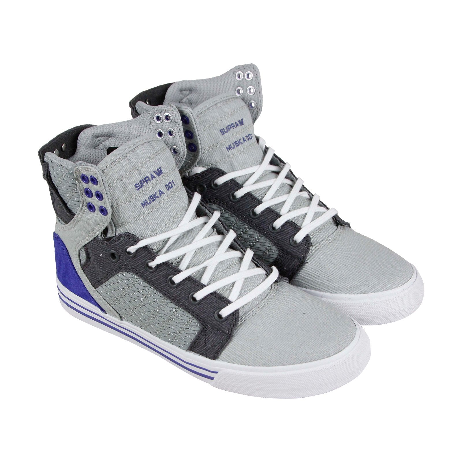Supra Skytop 08002-062-M Mens Gray Canvas Surf High Top Skate Sneakers Shoes