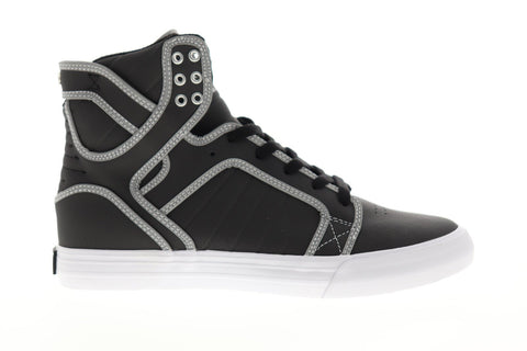 Supra Skytop 08003-033-M Mens Black Leather Lace Up High Top Sneakers Shoes