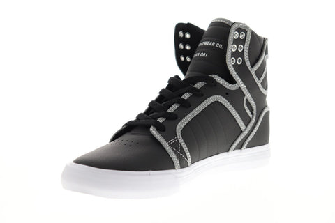 Supra Skytop 08003-033-M Mens Black Leather Lace Up High Top Sneakers Shoes