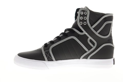 Supra Skytop 08003-033-M Mens Black Leather Lace Up High Top Sneakers Shoes