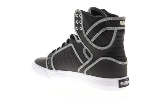 Supra Skytop 08003-033-M Mens Black Leather Lace Up High Top Sneakers Shoes