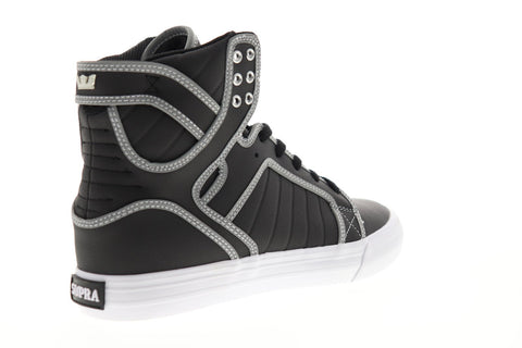 Supra Skytop 08003-033-M Mens Black Leather Lace Up High Top Sneakers Shoes