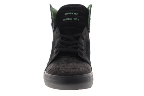 Supra Skytop Mens Black Suede Athletic Lace Up Skate Shoes
