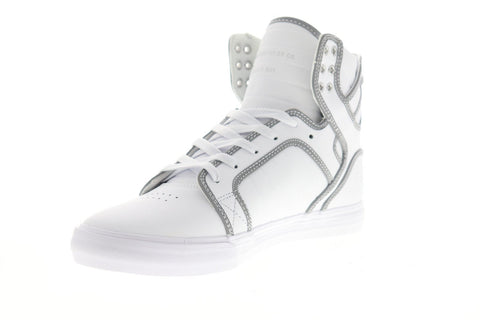 Supra Skytop 08003-105-M Mens White Leather Lace Up High Top Sneakers Shoes