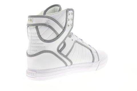 Supra Skytop 08003-105-M Mens White Leather Lace Up High Top Sneakers Shoes