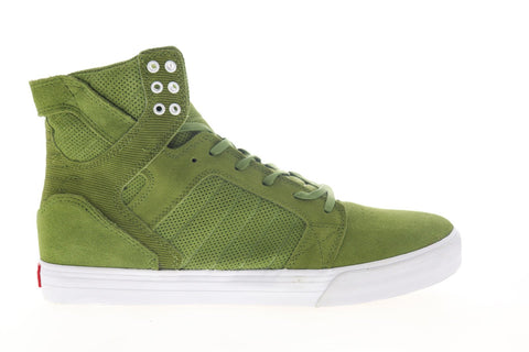 Supra Skytop 08003-371-M Mens Green Suede Lace Up High Top Sneakers Shoes