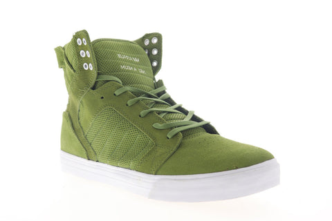Supra Skytop 08003-371-M Mens Green Suede Lace Up High Top Sneakers Shoes