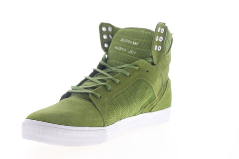Supra Skytop 08003-371-M Mens Green Suede Lace Up High Top Sneakers Shoes